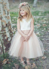 Lovely Tulle Bateau Neck Ankle-Length A-line Flower Girl Dress BM bride