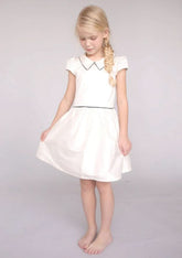 Lovely Satin Bateau Neck Knee-Length A-line Flower Girl Dress BM bride