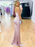 Stunning Satin Mermaid One Shoulder Purple Long Prom Dress BM bride