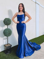 Stunning Backless Navy Sweetheart Long Prom Dress BM bride