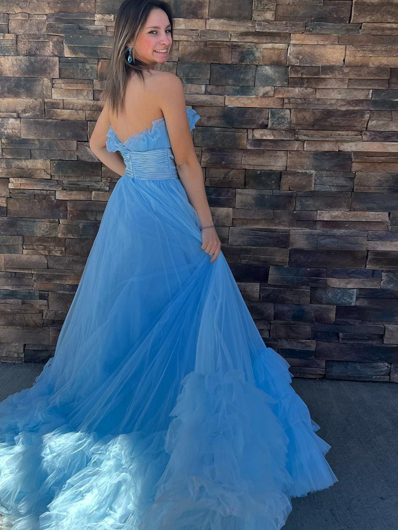 Charming Dark Green Spaghetti Strap Corset Mermaid Long Prom Dress with Lace Accents BM bride