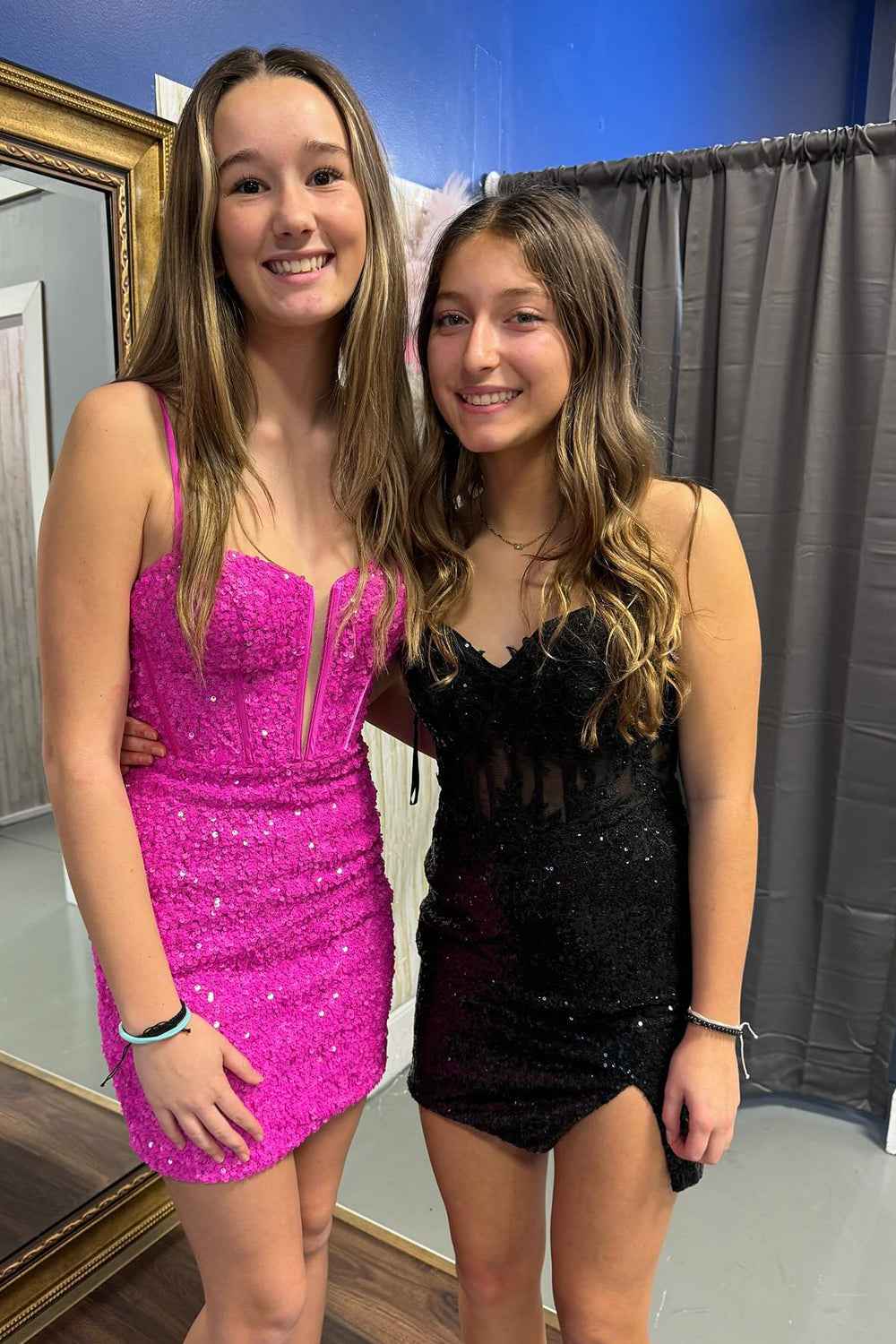 Sparkly Corset Fuchsia Sequins Tight Short Homecoming Dress Bmbride
