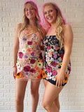 Stunning Sheath Spaghetti Straps Homecoming Dress with 3D Floral Accents BM bride