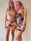 Stunning Sheath Spaghetti Straps Homecoming Dress with 3D Floral Accents BM bride