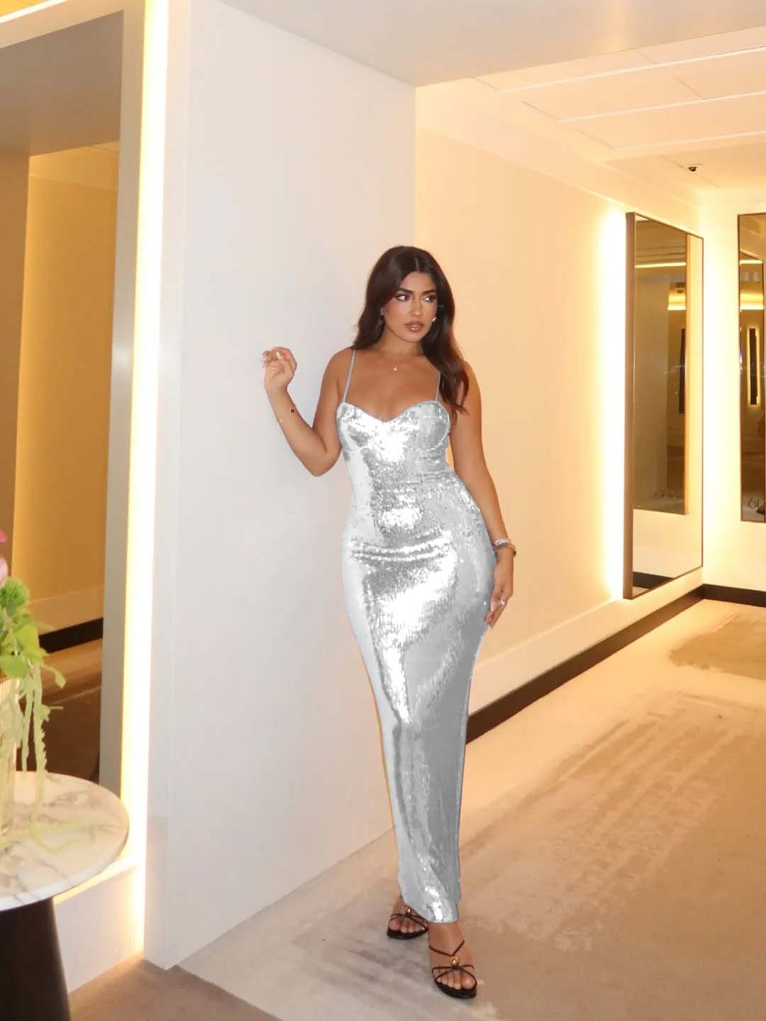 Spaghetti Strap Sleeveless Long Mermaid Prom Dress With Pleated BMBRIDE