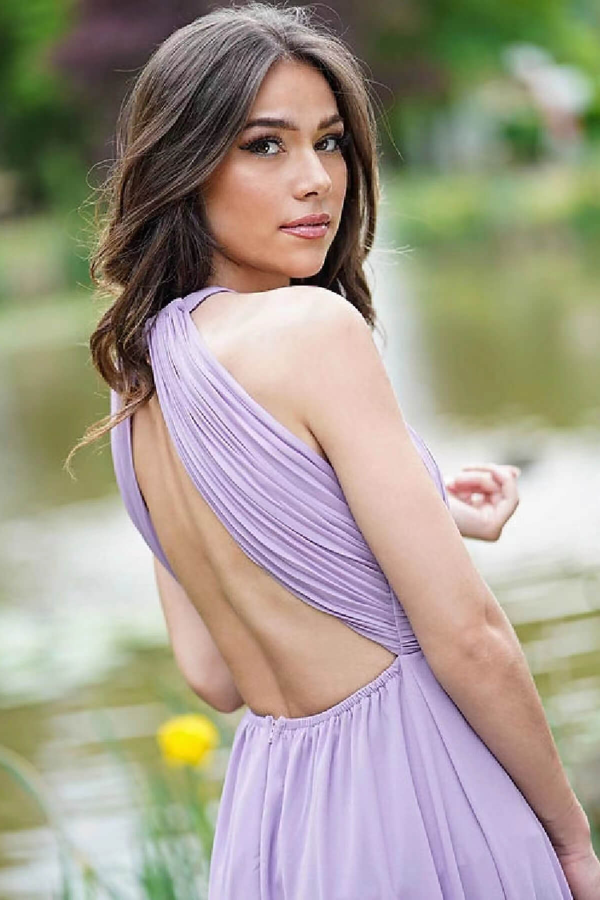 Elegant Lilac Halter Sleeveless A-Line Prom Dress with Open Back BM bride