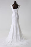 Jewel Neck Long Mermaid Lace Wedding Dress with Appliques BM bride