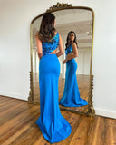 Fashionable Sheath One Shoulder Cut Mirror Sequins Prom Dress BM bride