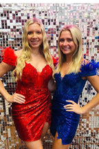 Sparkly Fuchsia Off the Shoulder Tight Short Homecoming Dress with Feathers Bmbride