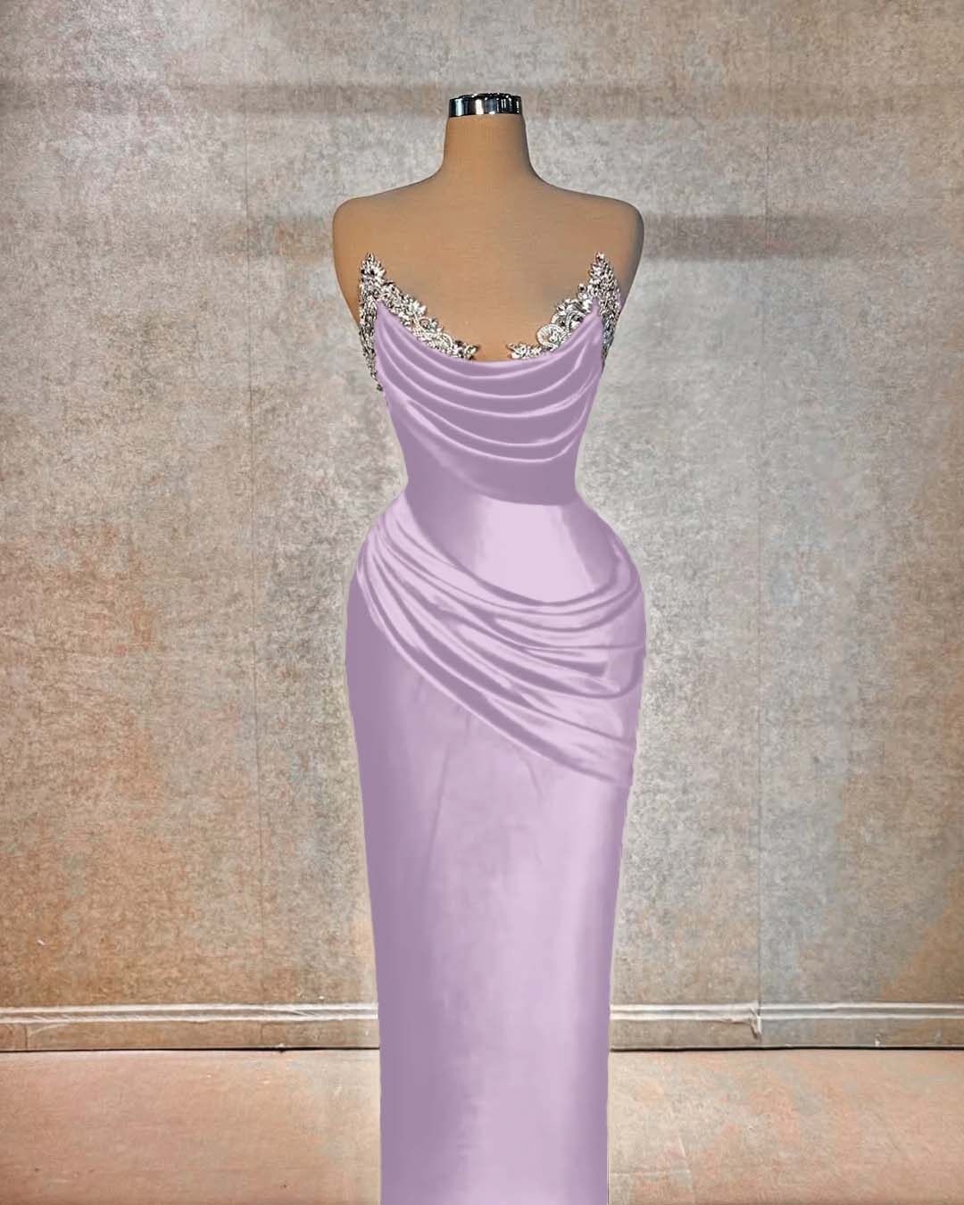 Chic Strapless Sleeveless Long Prom Dress With Beading Pleated