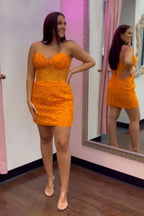 Pink Tight Short Homecoming Dress with Appliques Bmbride