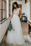Sleeveless Lace Boho Wedding Dress BM bride