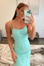 Alluring Navy Blue Sequin Mermaid Long Prom Dress with a Daring Back Cut BM bride
