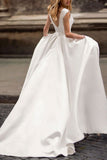 Cap Sleeve Wedding Dress with Pockets BM bride