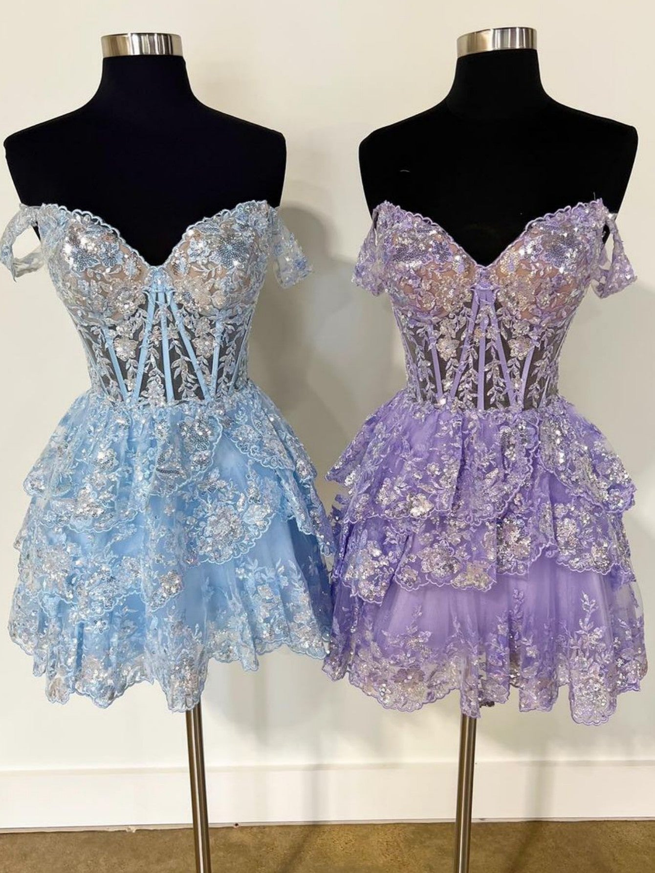 Sweetheart Tiered A-Line Short Homecoming Dress BM bride
