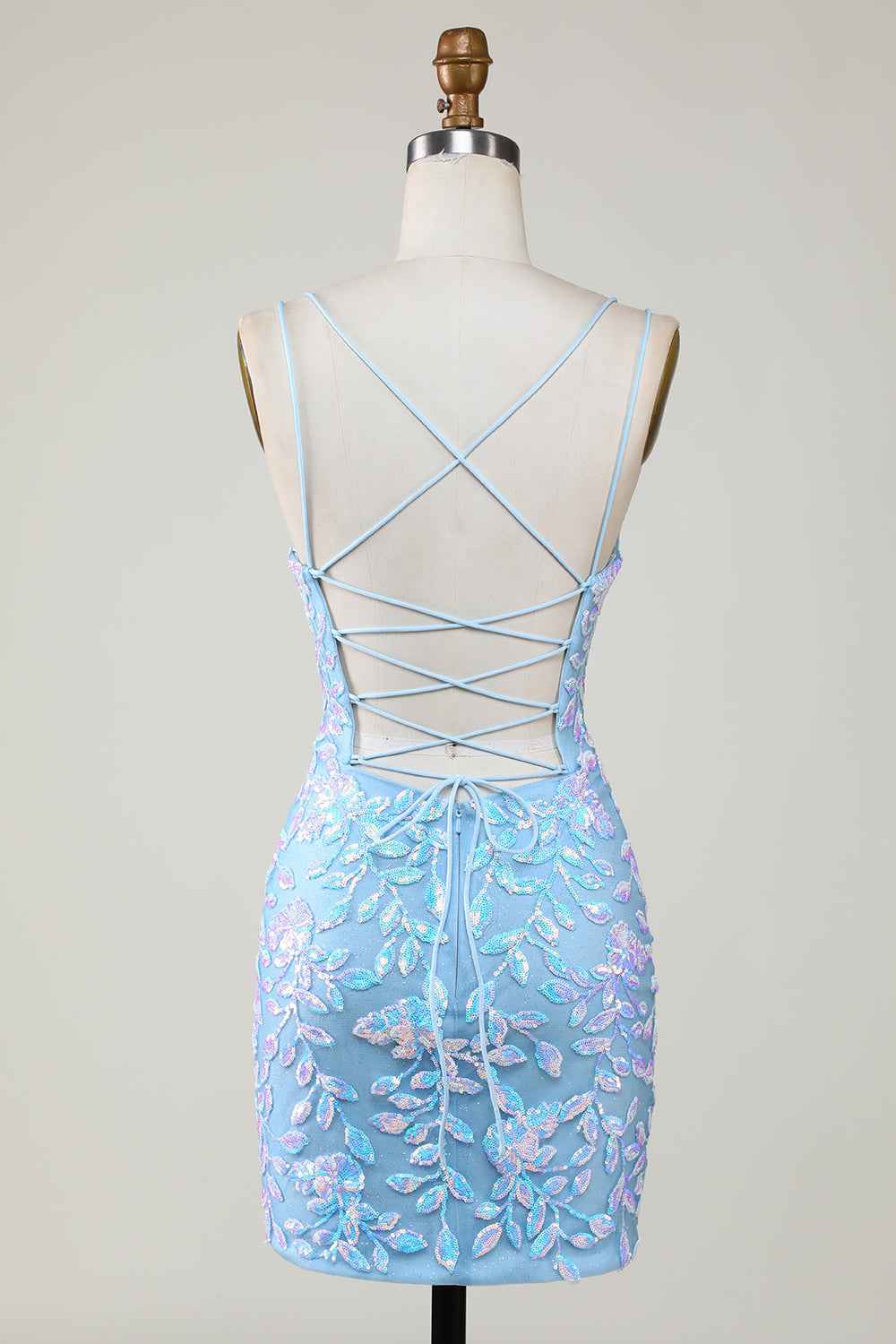 Sparkly Dark Green Lace Tight Short Hoco Dress