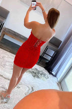 Yellow Tight Short Homecoming Dress with Appliques Bmbride