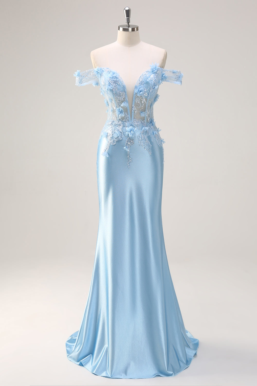 Strapless Sleeveless Long Mermaid Prom Dress With Appliques Pleated BMBRIDE