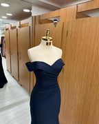 Off the Shoulder Strapless Long Mermaid Prom Dress Black Sleeveless