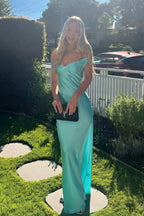 Off the Shoulder Sleeveless Strapless Long Prom Dress With Pleated