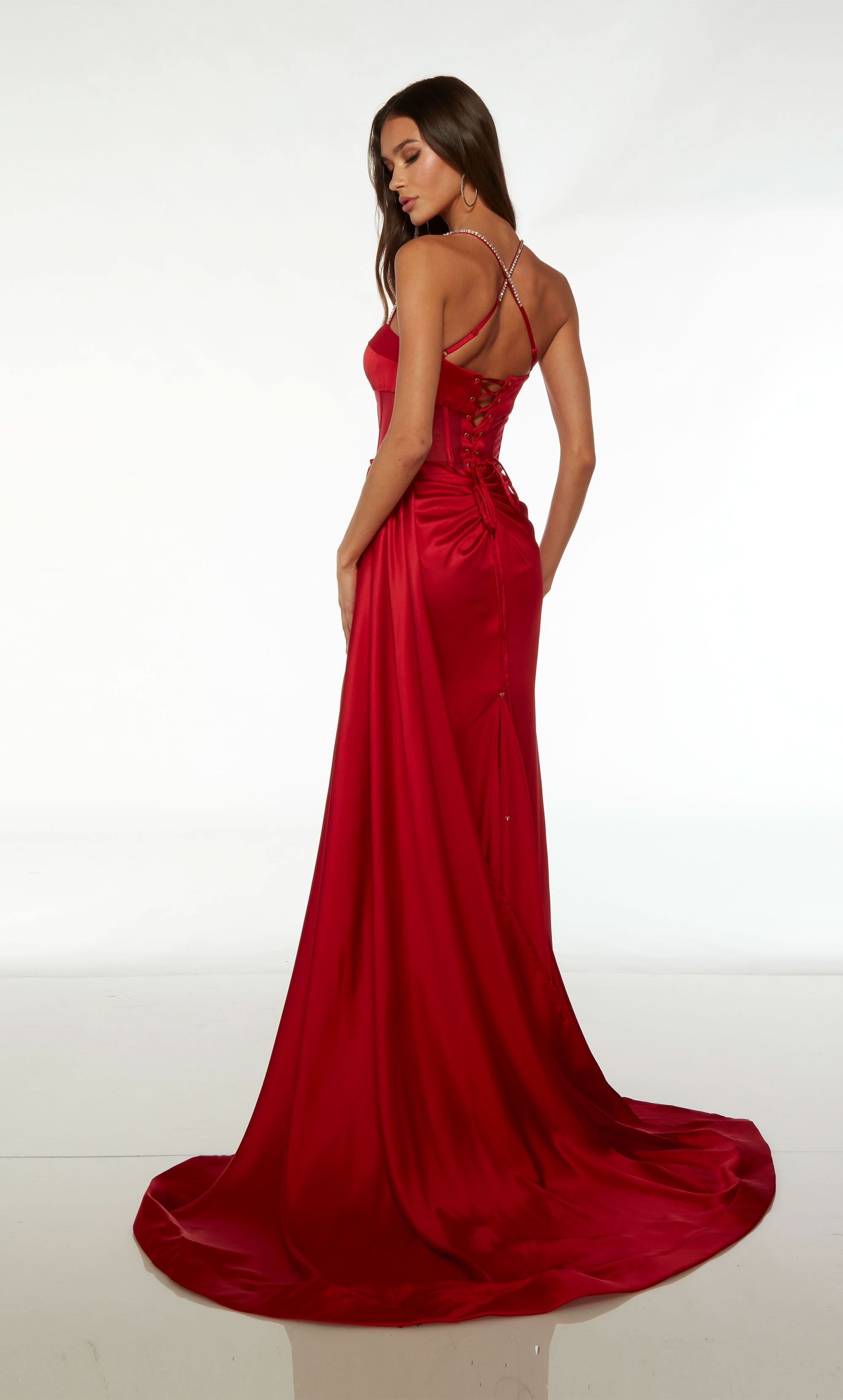 Formal Prom Dress Halter Open Back Long Straight with High Slit BM bride