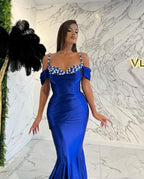 Spaghetti-Straps Sweetheart Mermaid Evening Dress with Sequins Online BM bride
