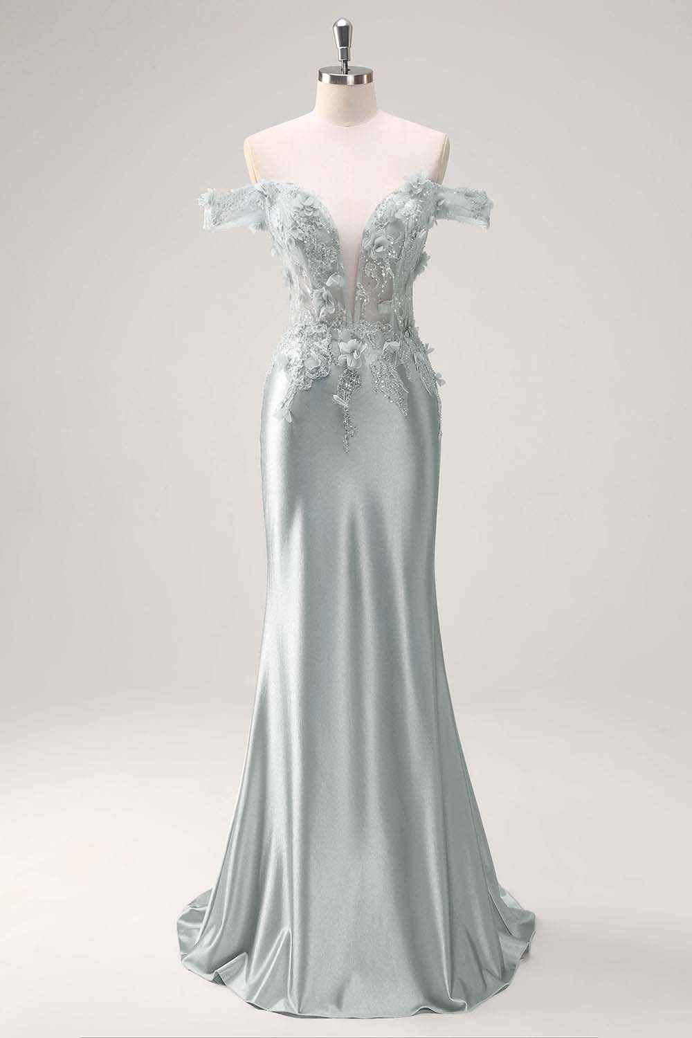 Strapless Sleeveless Long Mermaid Prom Dress With Appliques Pleated BMBRIDE