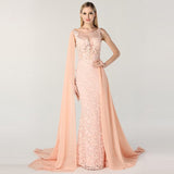 Charming Red Lace Printed A-Line Long Prom Dress with Trail BM bride