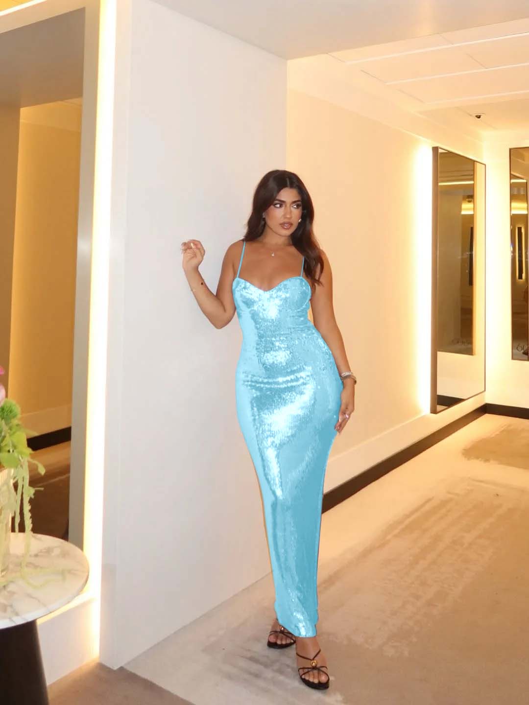Spaghetti Strap Sleeveless Long Mermaid Prom Dress With Pleated BMBRIDE