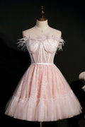 Cute Strapless Black Tulle Short Sexy Homecoming Dresses BM bride
