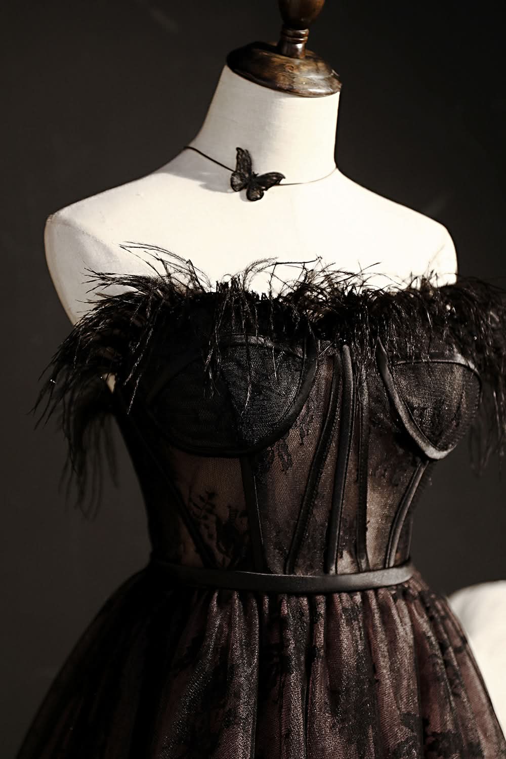 Cute Strapless Black Tulle Short Sexy Homecoming Dresses BM bride