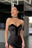 Elegant Black Sweetheart Mermaid Prom Dress with Split BM bride