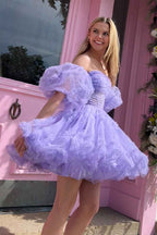 Light Pink Corset A-Line Short Homecoming Dress Bmbride