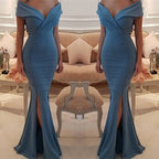 Off-the-Shoulder Mermaid Long Evening Dress BM bride