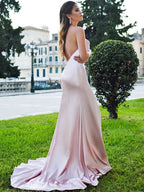 Mermaid Long Prom Dress with Slit BM bride