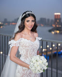 Beautiful Long Mermaid Wedding Dress Off-the-shoulder With Lace Tulle BM bride