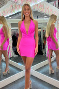 Simple Fuchsia Convertible Tight Short Homecoming Dress Bmbride