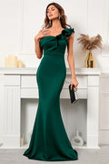 Gorgeous Off the Shoulder Sleeveless Mermaid Prom Dress With Ruffles