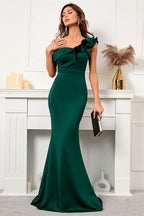 Gorgeous Emerald Green Off-the-Shoulder Mermaid Prom Dress BM bride
