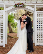 Sleeveless Bateau Backless A-line Church Train Wedding Dress With Appliques Lace BM bride