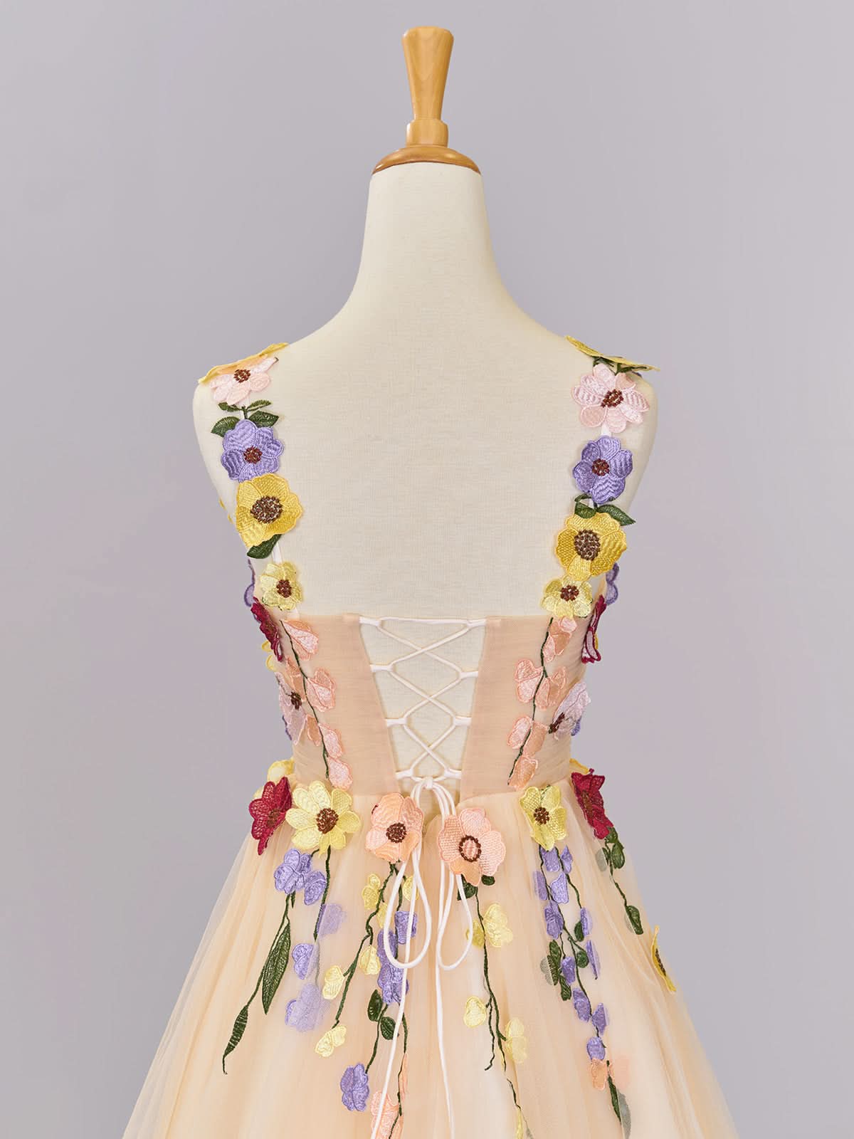 Enchanting A-Line Tulle Homecoming Dress Adorned with 3D Flowers BM bride