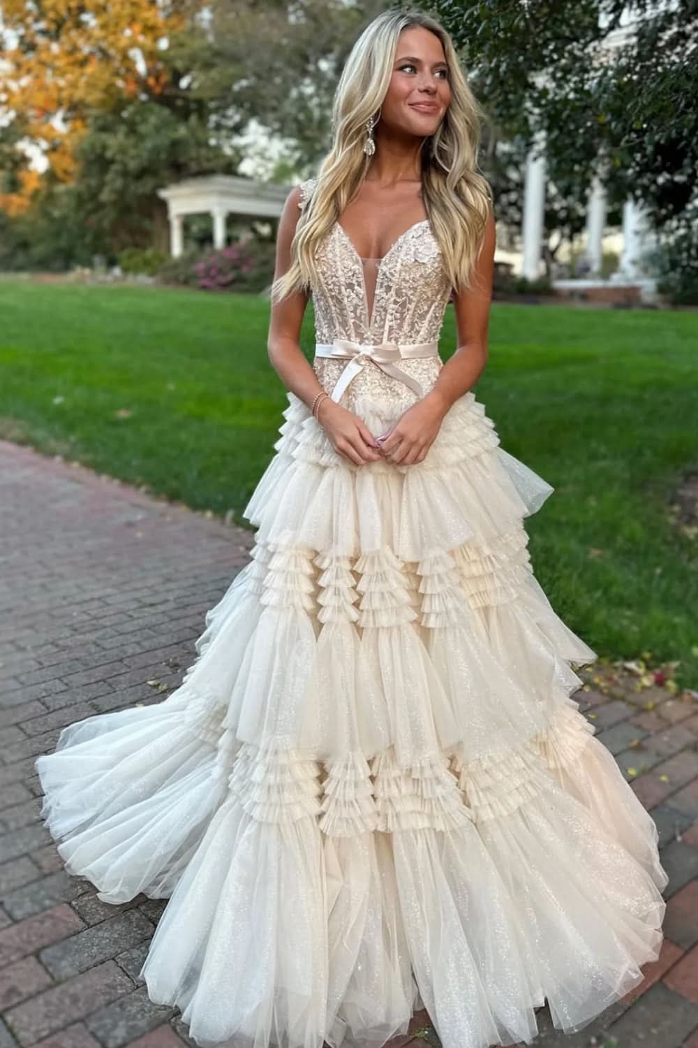 Romantic Princess A-Line Off-the-Shoulder Light Pink Long Prom Dress with Ruffles BM bride