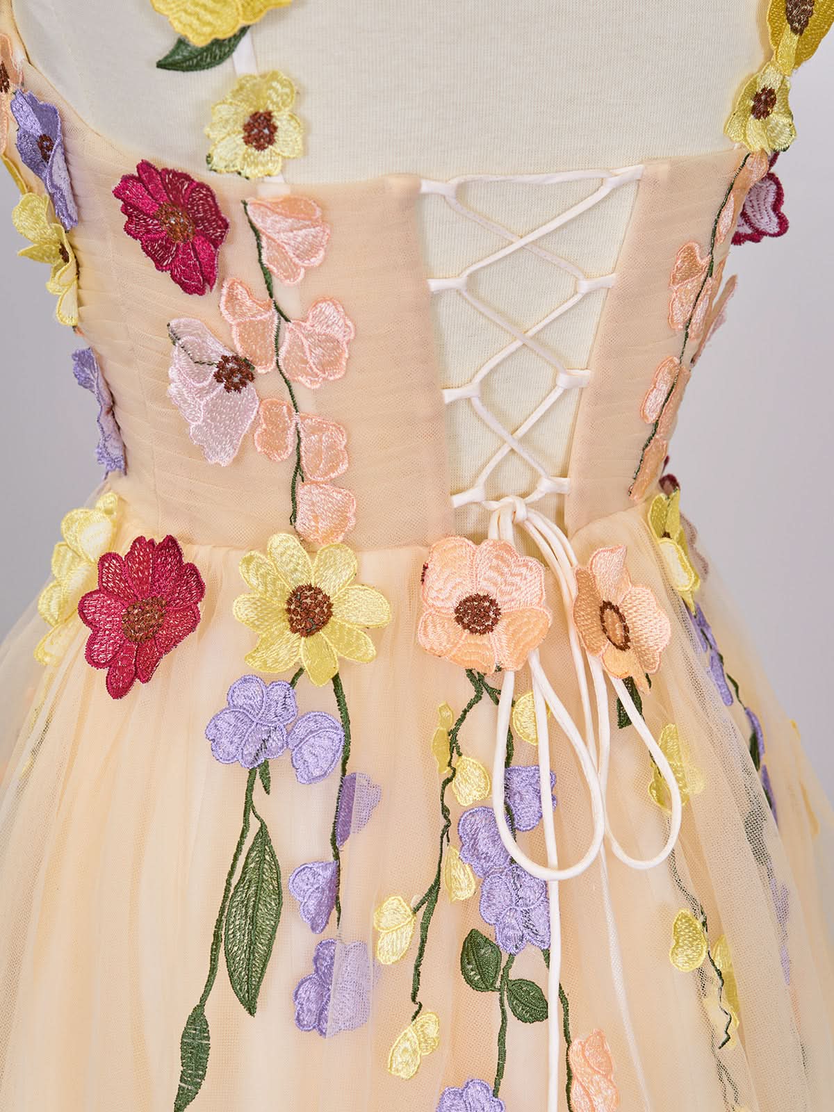 Enchanting A-Line Tulle Homecoming Dress Adorned with 3D Flowers BM bride
