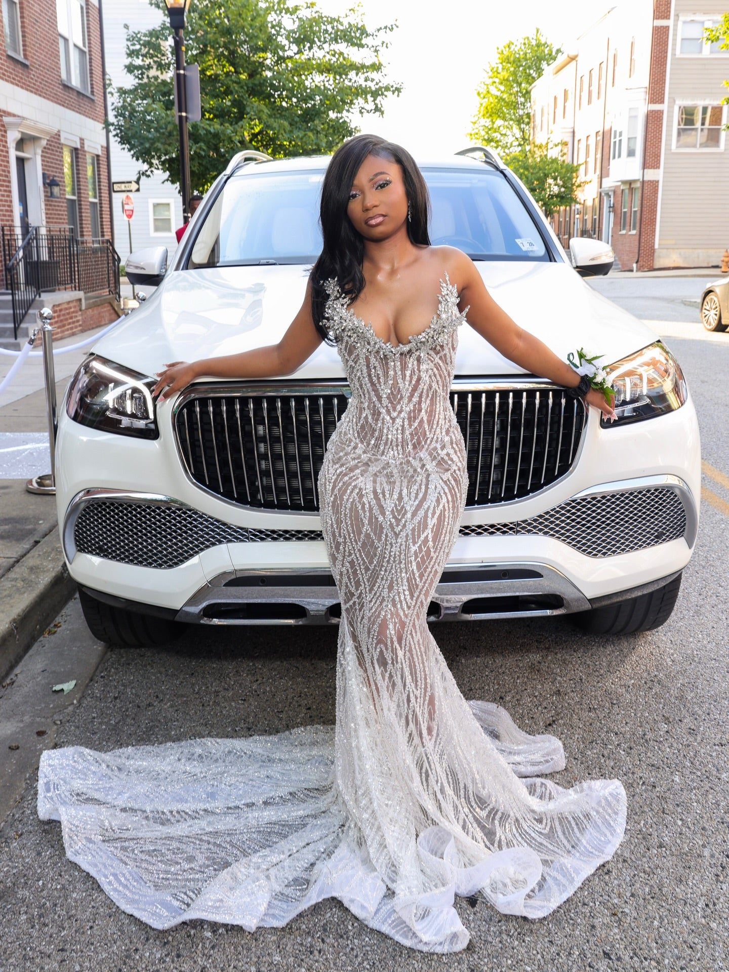 The Silver Goddess - 2026 Silver Crystal Illusion Mermaid Gown: Sweetheart Neckline with Off-Shoulder Straps, Sheer Bodice & Cathedral Train