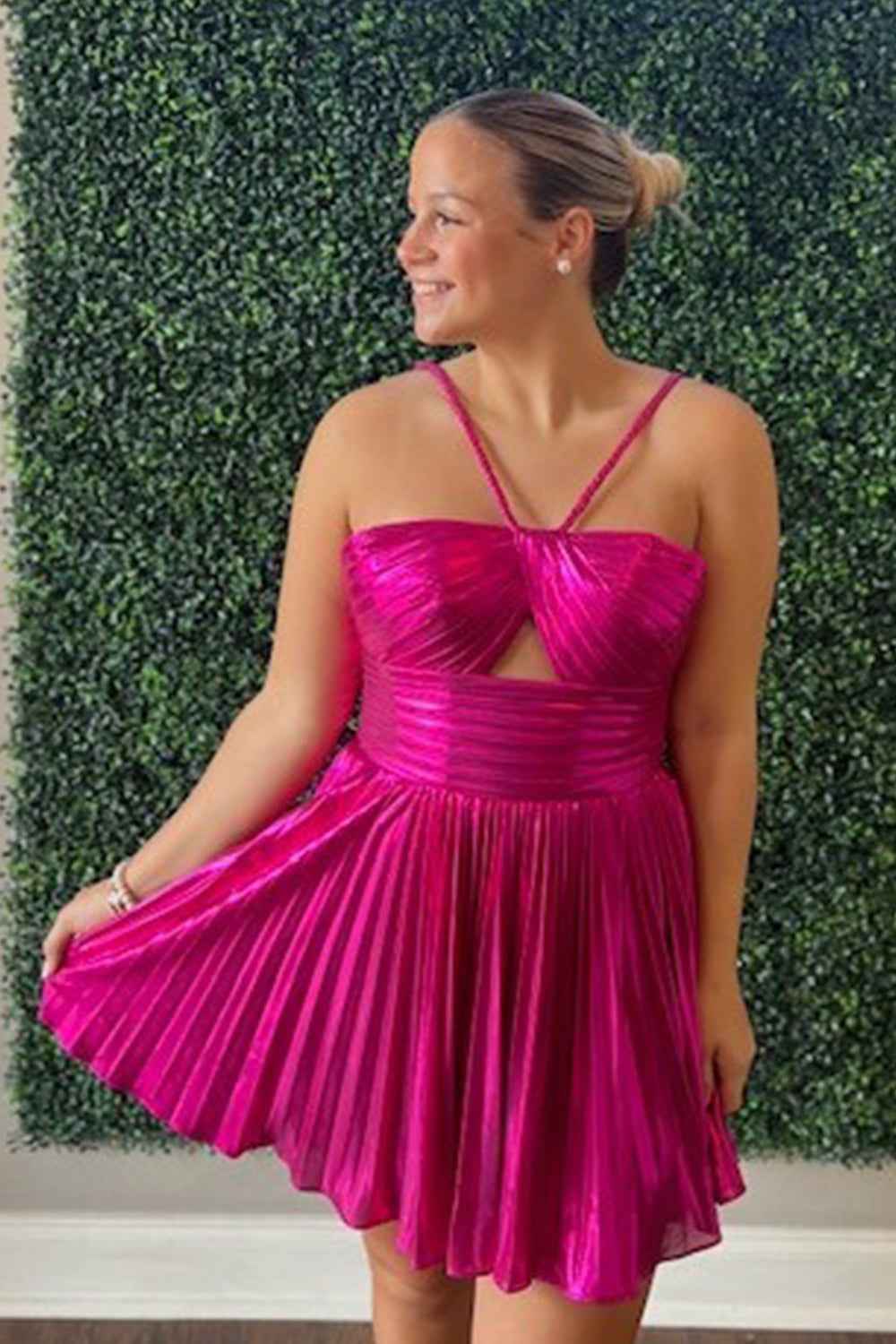 Silver A Line Halter Short Homecoming Dress Bmbride