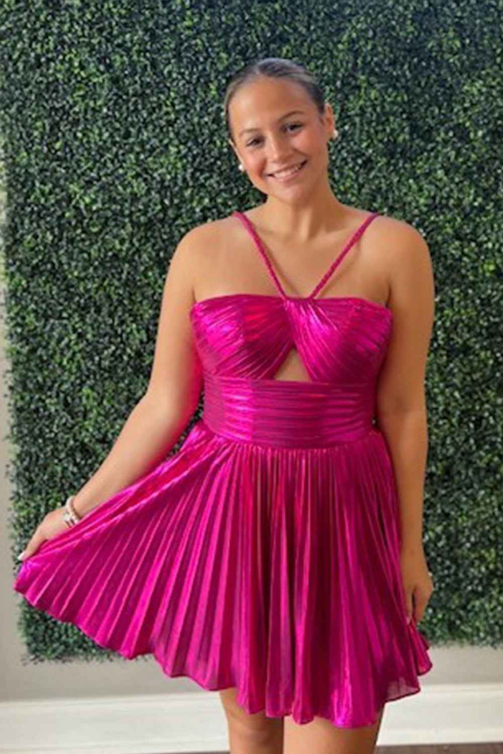 Silver A Line Halter Short Homecoming Dress Bmbride