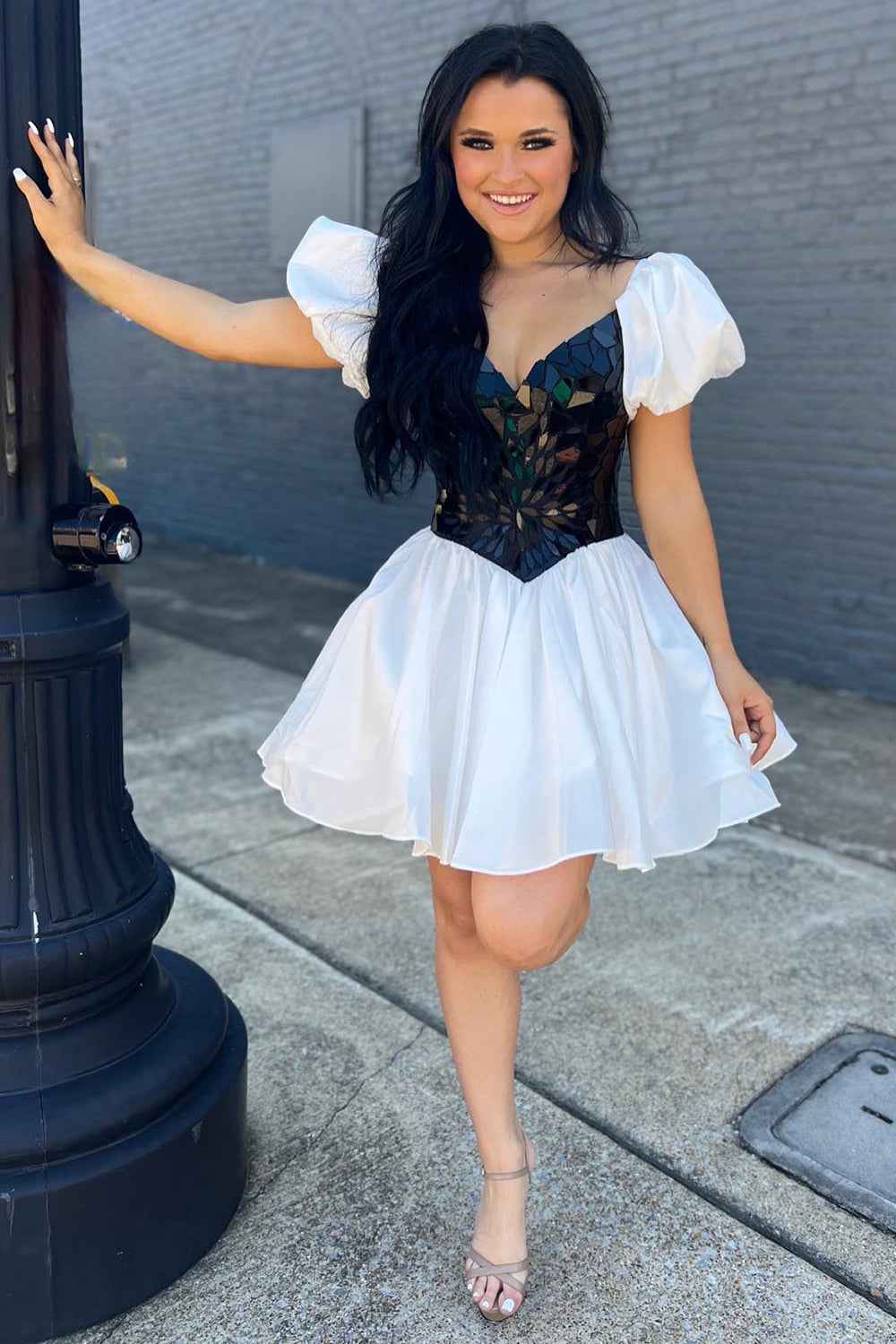 White Mirror A Line Tiered Short Homecoming Dress Bmbride