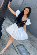 White Mirror A Line Tiered Short Homecoming Dress Bmbride