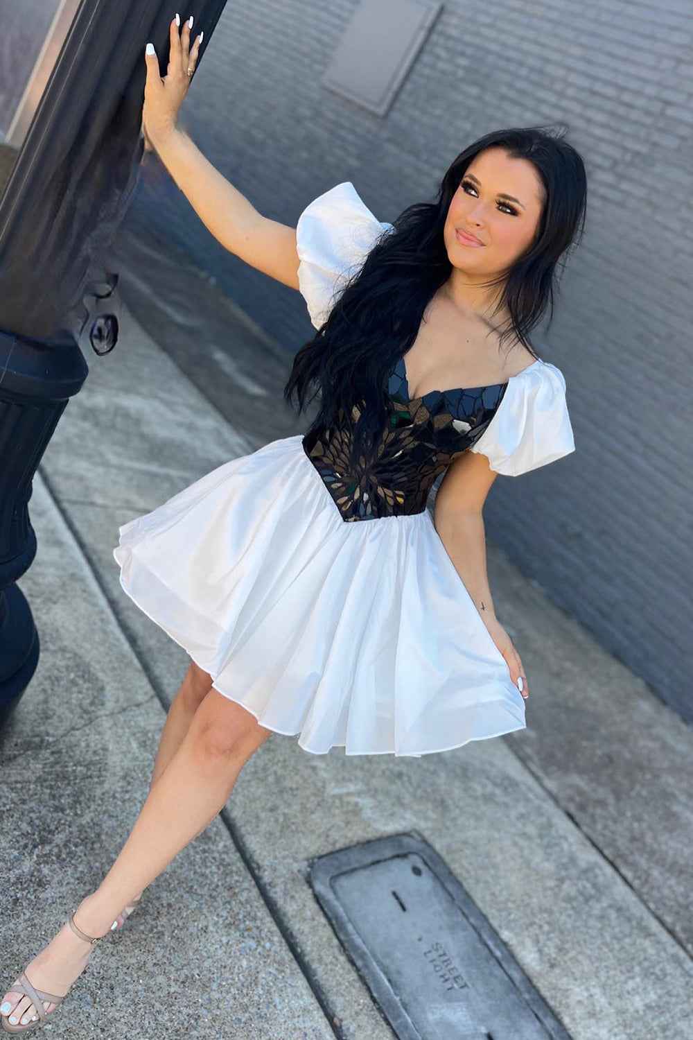 White Mirror A Line Tiered Short Homecoming Dress Bmbride