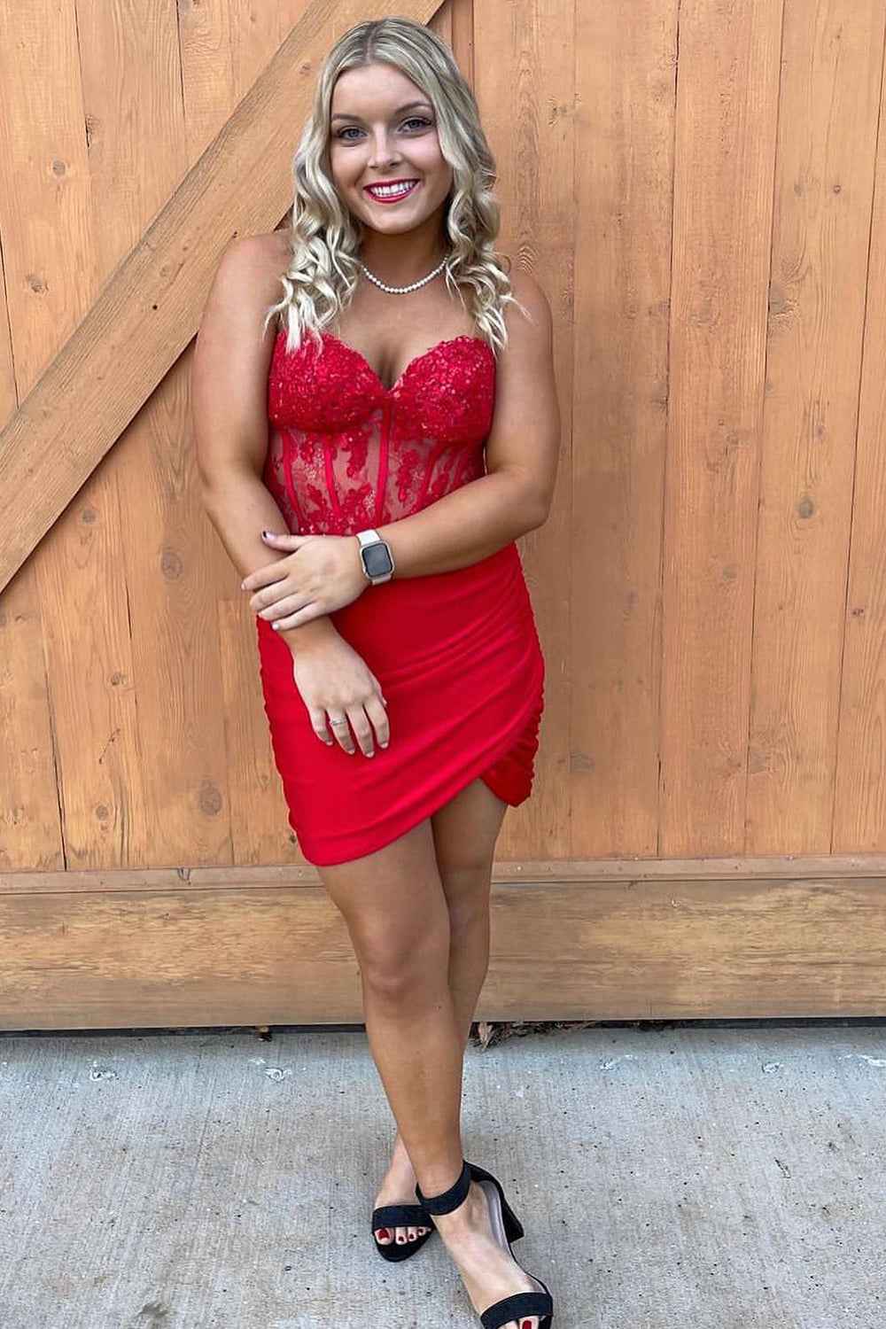 Sparkly Fuchsia Corset Sequins Short Tight Homecoming Dress Bmbride